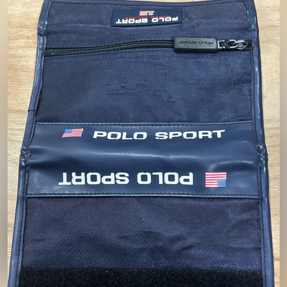 Polo sport Ralph Lauren vintage 90s wallet blue nylon trifold 8”x4.75” - Picture 7 of 7